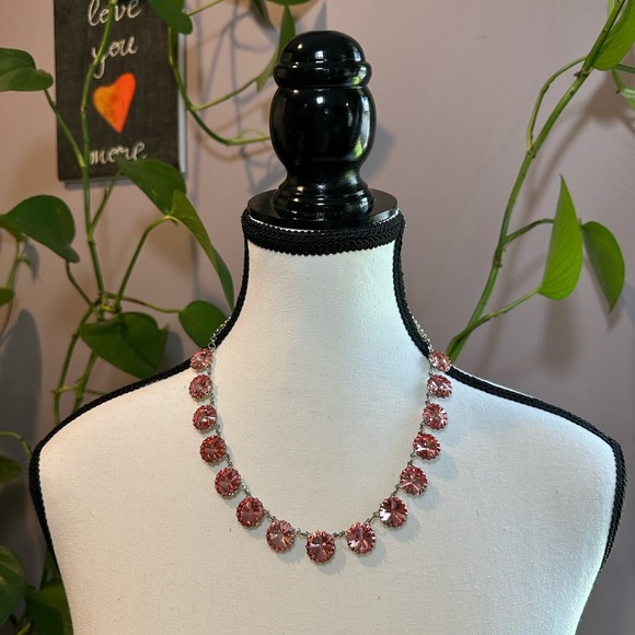 Elegant Pink Crystal Necklace - Picture 1 of 10